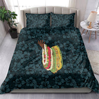 Hawaii Lei Kamehameha Bedding Set Uliuli Seamless Pattern Hibiscus Flower