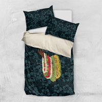 Hawaii Lei Kamehameha Bedding Set Uliuli Seamless Pattern Hibiscus Flower