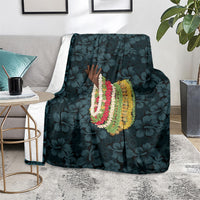 Hawaii Lei Kamehameha Blanket Uliuli Seamless Pattern Hibiscus Flower