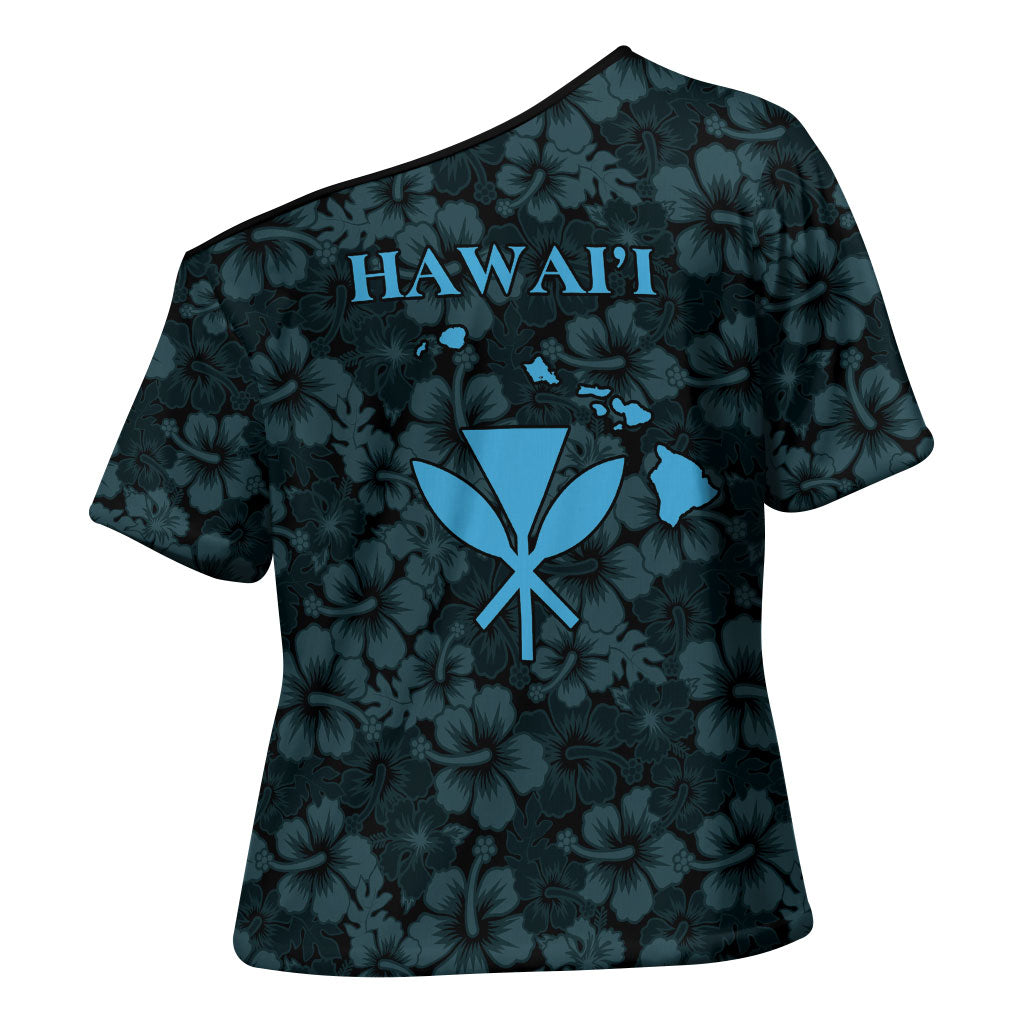 Hawaii Lei Kamehameha Cross Shoulder Shirt Uliuli Seamless Pattern Hibiscus Flower