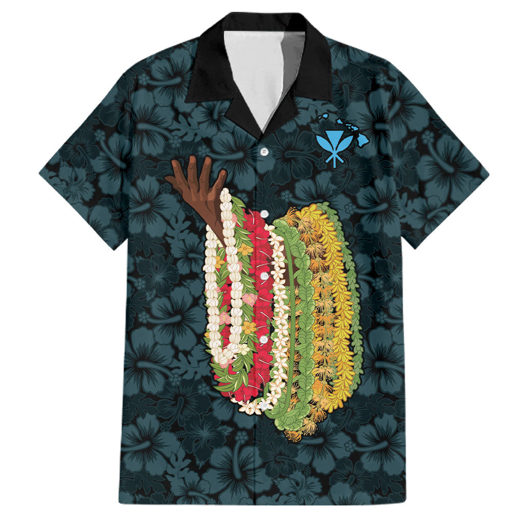 Hawaii Lei Kamehameha Family Matching Off The Shoulder Long Sleeve Dress and Hawaiian Shirt Uliuli Seamless Pattern Hibiscus Flower