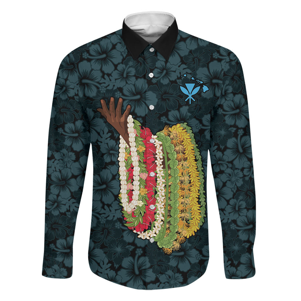 Hawaii Lei Kamehameha Family Matching Puletasi and Hawaiian Shirt Uliuli Seamless Pattern Hibiscus Flower