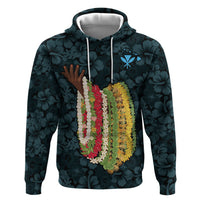 Hawaii Lei Kamehameha Hoodie Uliuli Seamless Pattern Hibiscus Flower