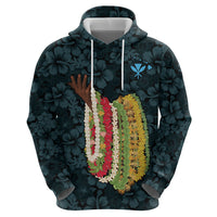 Hawaii Lei Kamehameha Hoodie Uliuli Seamless Pattern Hibiscus Flower