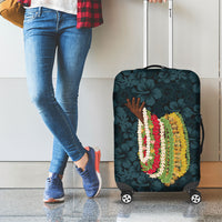 Hawaii Lei Kamehameha Luggage Cover Uliuli Seamless Pattern Hibiscus Flower