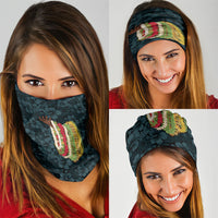 Hawaii Lei Kamehameha Neck Gaiter Uliuli Seamless Pattern Hibiscus Flower