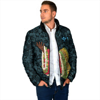 Hawaii Lei Kamehameha Padded Jacket Uliuli Seamless Pattern Hibiscus Flower