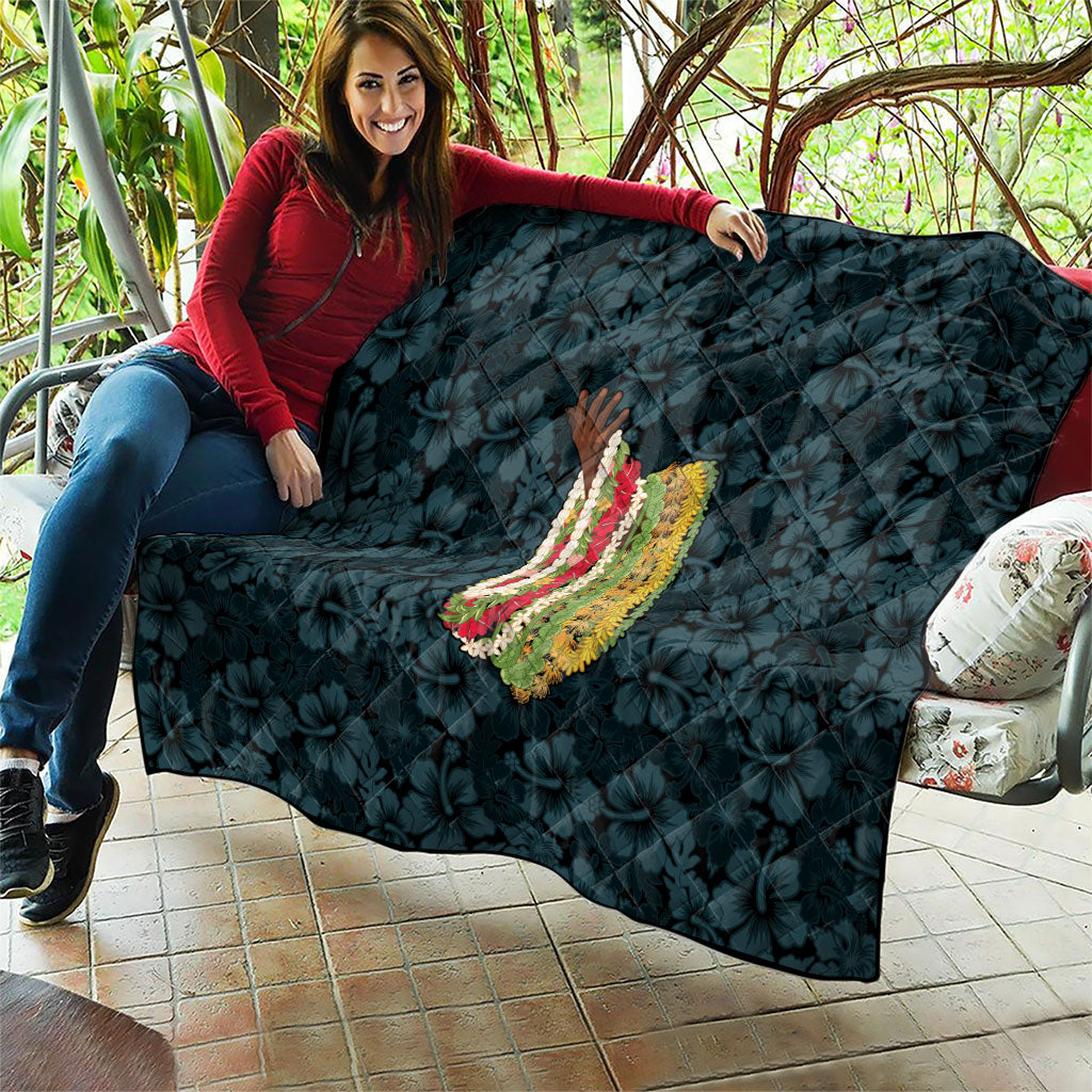 Hawaii Lei Kamehameha Quilt Uliuli Seamless Pattern Hibiscus Flower