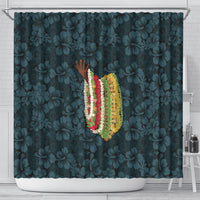 Hawaii Lei Kamehameha Shower Curtain Uliuli Seamless Pattern Hibiscus Flower