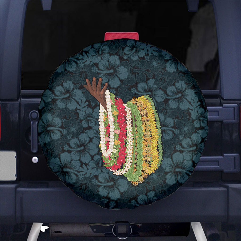 Hawaii Lei Kamehameha Spare Tire Cover Uliuli Seamless Pattern Hibiscus Flower