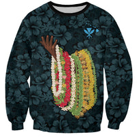 Hawaii Lei Kamehameha Sweatshirt Uliuli Seamless Pattern Hibiscus Flower