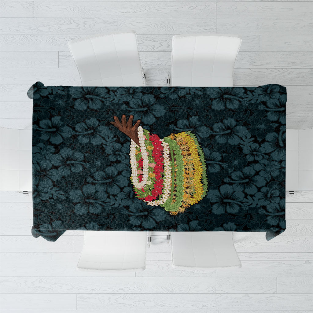 Hawaii Lei Kamehameha Tablecloth Uliuli Seamless Pattern Hibiscus Flower