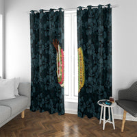 Hawaii Lei Kamehameha Window Curtain Uliuli Seamless Pattern Hibiscus Flower