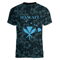 Hawaii Lei Kamehameha Women V-Neck T-Shirt Uliuli Seamless Pattern Hibiscus Flower
