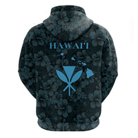 Hawaii Lei Kamehameha Zip Hoodie Uliuli Seamless Pattern Hibiscus Flower