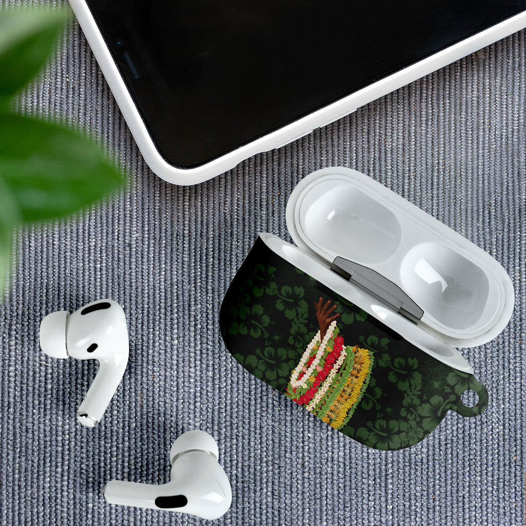 Hawaii Lei Kamehameha AirPods Case Oma'oma'o Seamless Pattern Hibiscus Flower