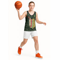 Hawaii Lei Kamehameha Basketball Jersey Oma'oma'o Seamless Pattern Hibiscus Flower