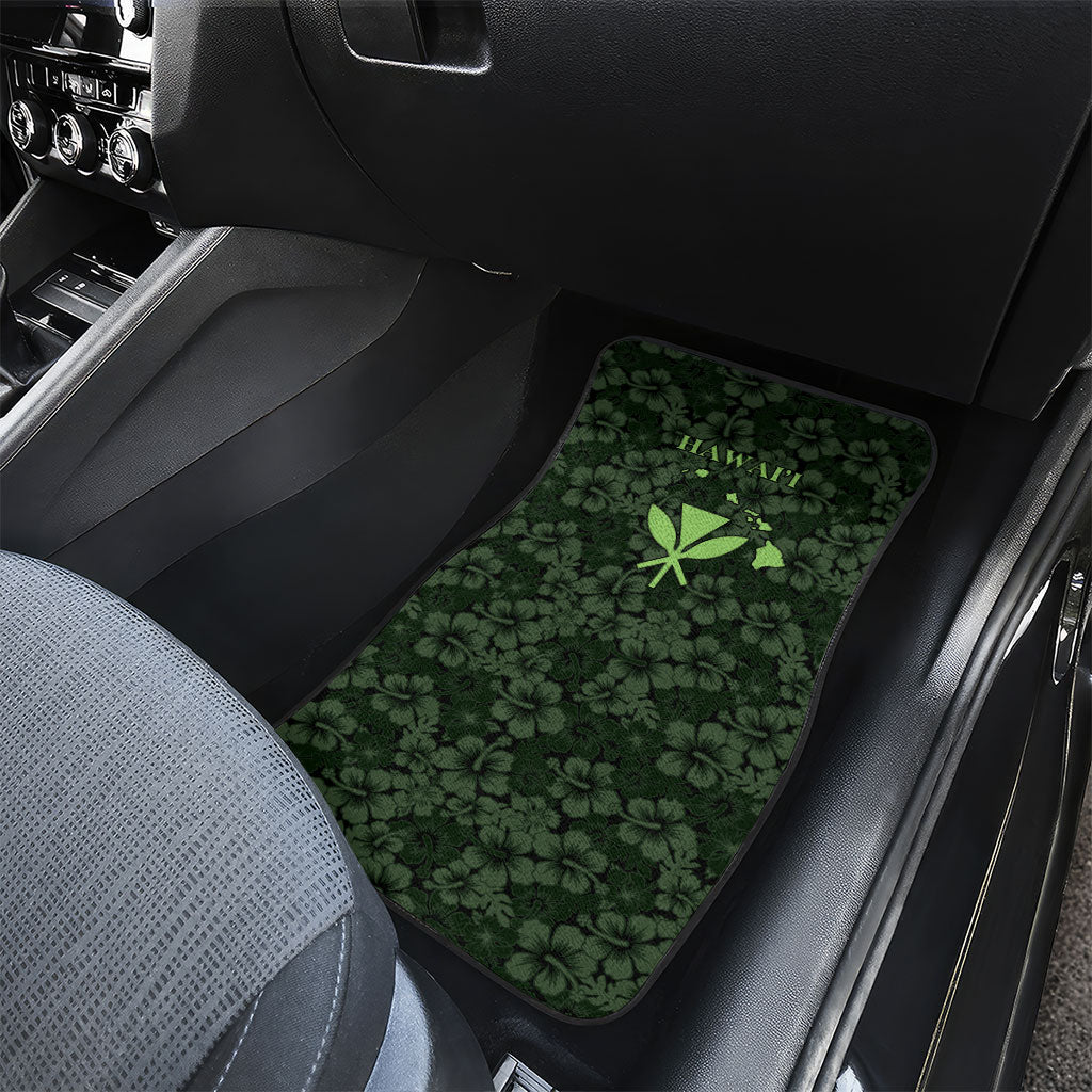 Hawaii Lei Kamehameha Car Mats Oma'oma'o Seamless Pattern Hibiscus Flower