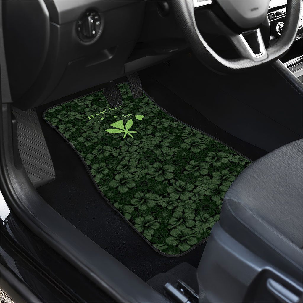 Hawaii Lei Kamehameha Car Mats Oma'oma'o Seamless Pattern Hibiscus Flower