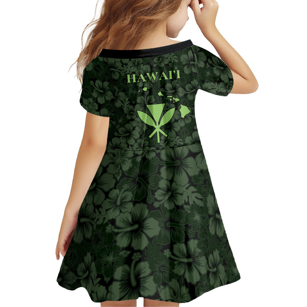 Hawaii Lei Kamehameha Family Matching Off Shoulder Short Dress and Hawaiian Shirt Oma'oma'o Seamless Pattern Hibiscus Flower