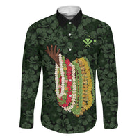 Hawaii Lei Kamehameha Family Matching Puletasi and Hawaiian Shirt Oma'oma'o Seamless Pattern Hibiscus Flower