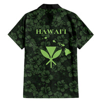 Hawaii Lei Kamehameha Family Matching Short Sleeve Bodycon Dress and Hawaiian Shirt Oma'oma'o Seamless Pattern Hibiscus Flower