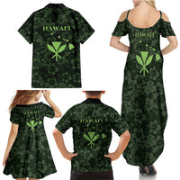 Hawaii Lei Kamehameha Family Matching Summer Maxi Dress and Hawaiian Shirt Oma'oma'o Seamless Pattern Hibiscus Flower