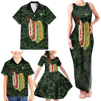 Hawaii Lei Kamehameha Family Matching Tank Maxi Dress and Hawaiian Shirt Oma'oma'o Seamless Pattern Hibiscus Flower