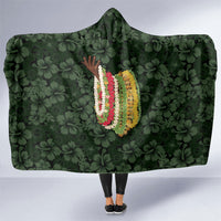 Hawaii Lei Kamehameha Hooded Blanket Oma'oma'o Seamless Pattern Hibiscus Flower