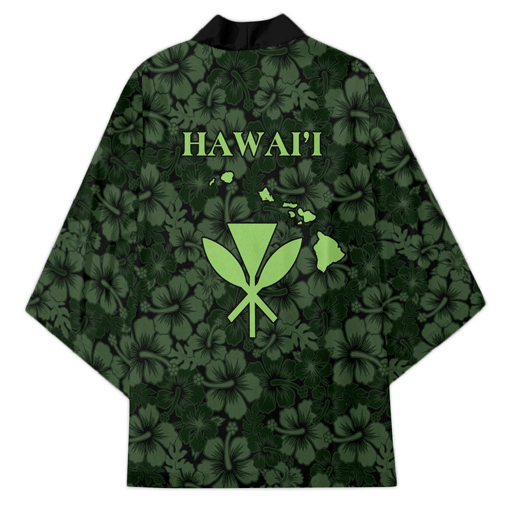 Hawaii Lei Kamehameha Kimono Oma'oma'o Seamless Pattern Hibiscus Flower