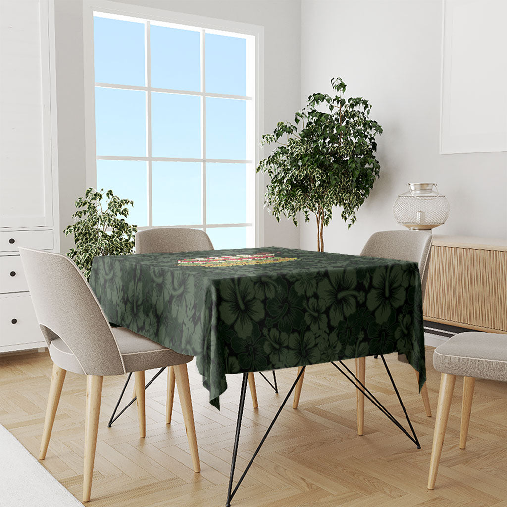 Hawaii Lei Kamehameha Tablecloth Oma'oma'o Seamless Pattern Hibiscus Flower