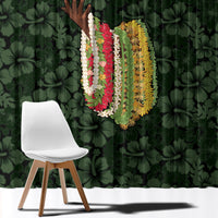 Hawaii Lei Kamehameha Window Curtain Oma'oma'o Seamless Pattern Hibiscus Flower