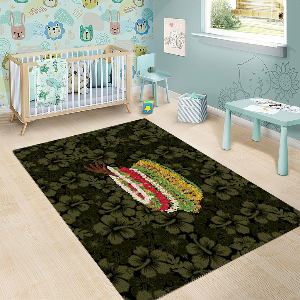 Hawaii Lei Kamehameha Area Rug Melemele Seamless Pattern Hibiscus Flower