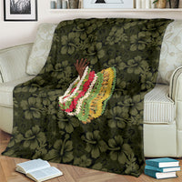 Hawaii Lei Kamehameha Blanket Melemele Seamless Pattern Hibiscus Flower