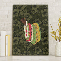 Hawaii Lei Kamehameha Canvas Wall Art Melemele Seamless Pattern Hibiscus Flower