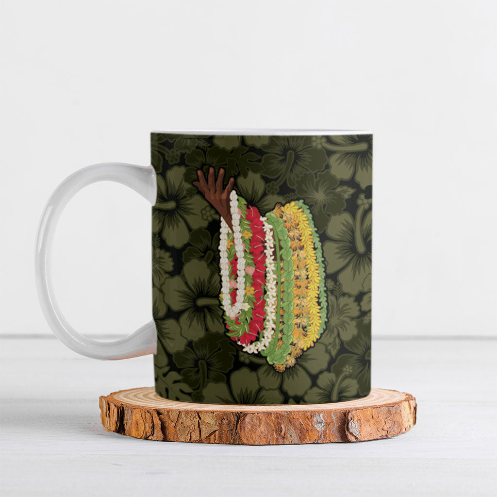 Hawaii Lei Kamehameha Ceramic Mug Melemele Seamless Pattern Hibiscus Flower
