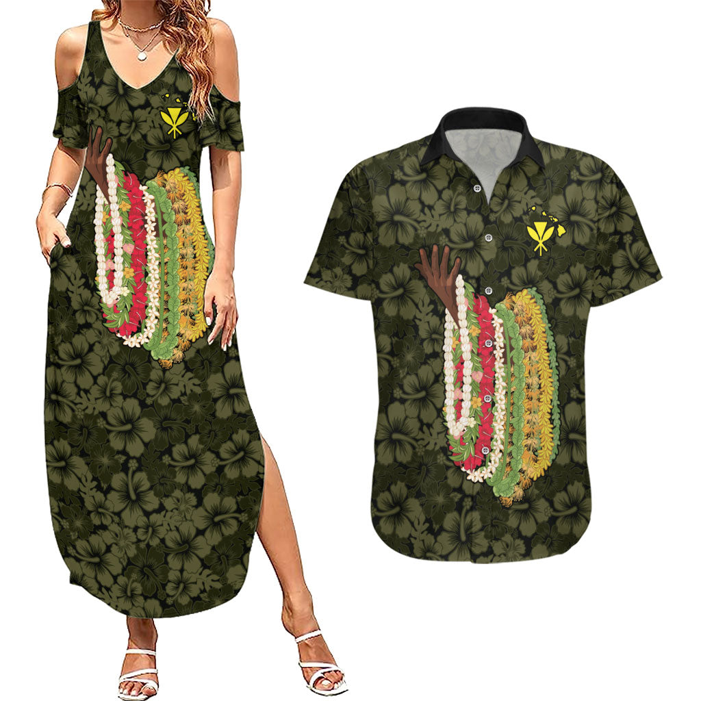 Hawaii Lei Kamehameha Couples Matching Summer Maxi Dress and Hawaiian Shirt Melemele Seamless Pattern Hibiscus Flower LT9 Yellow - Polynesian Pride