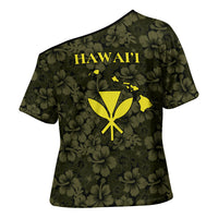 Hawaii Lei Kamehameha Cross Shoulder Shirt Melemele Seamless Pattern Hibiscus Flower