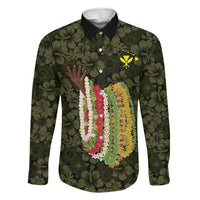 Hawaii Lei Kamehameha Family Matching Long Sleeve Bodycon Dress and Hawaiian Shirt Melemele Seamless Pattern Hibiscus Flower