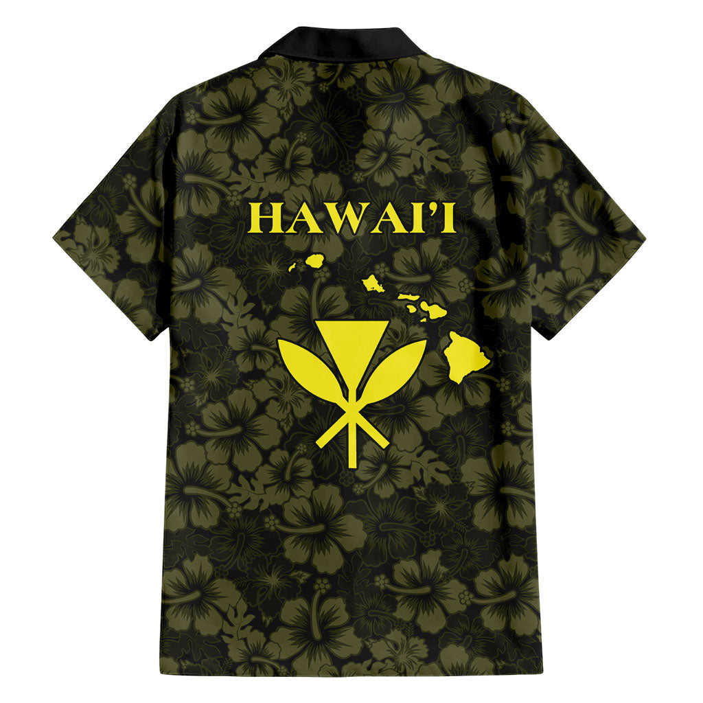Hawaii Lei Kamehameha Family Matching Short Sleeve Bodycon Dress and Hawaiian Shirt Melemele Seamless Pattern Hibiscus Flower