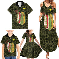 Hawaii Lei Kamehameha Family Matching Summer Maxi Dress and Hawaiian Shirt Melemele Seamless Pattern Hibiscus Flower