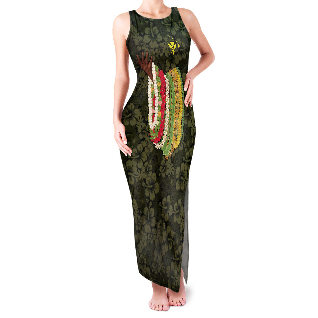 Hawaii Lei Kamehameha Family Matching Tank Maxi Dress and Hawaiian Shirt Melemele Seamless Pattern Hibiscus Flower