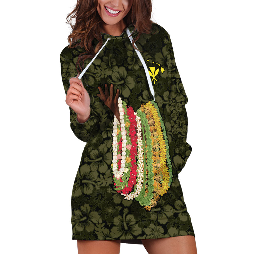 Hawaii Lei Kamehameha Hoodie Dress Melemele Seamless Pattern Hibiscus Flower LT9 Yellow - Polynesian Pride