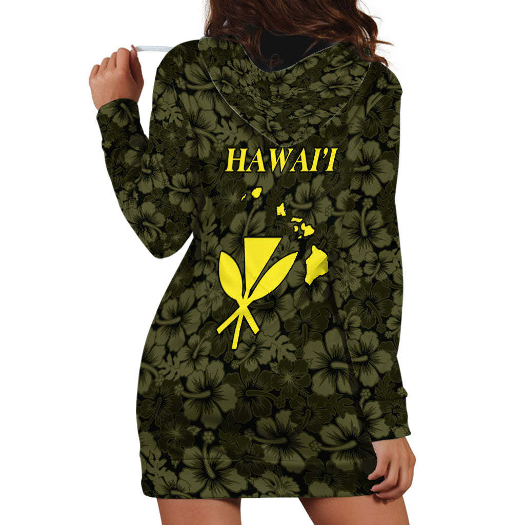 Hawaii Lei Kamehameha Hoodie Dress Melemele Seamless Pattern Hibiscus Flower