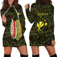 Hawaii Lei Kamehameha Hoodie Dress Melemele Seamless Pattern Hibiscus Flower
