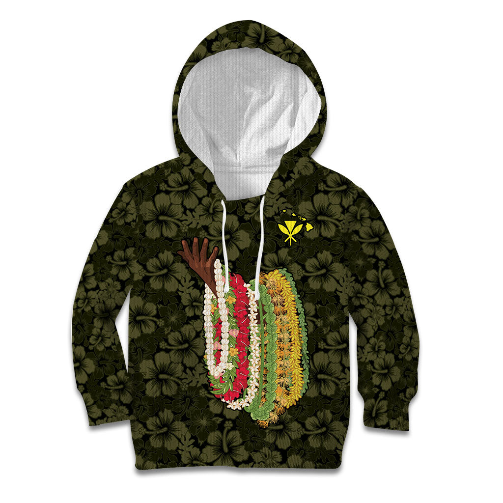Hawaii Lei Kamehameha Kid Hoodie Melemele Seamless Pattern Hibiscus Flower LT9 Hoodie Yellow - Polynesian Pride