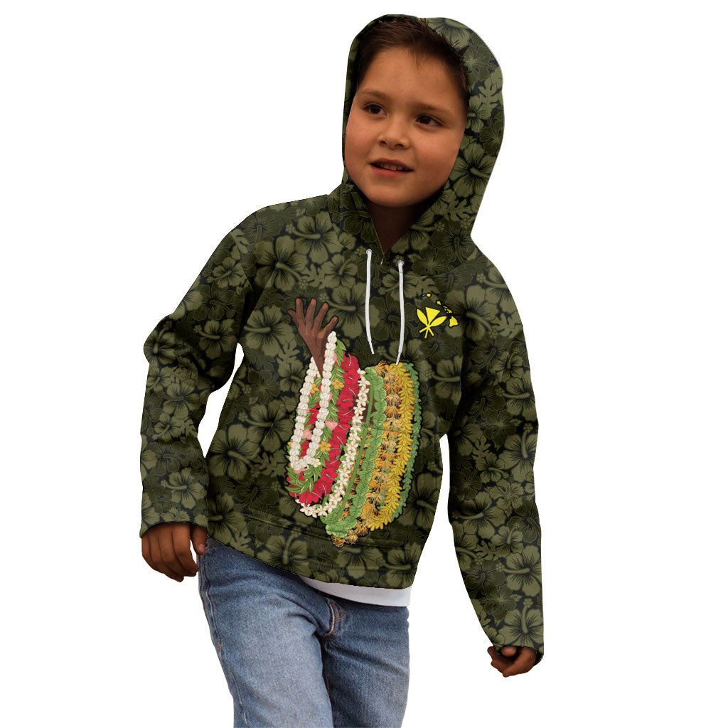 Hawaii Lei Kamehameha Kid Hoodie Melemele Seamless Pattern Hibiscus Flower
