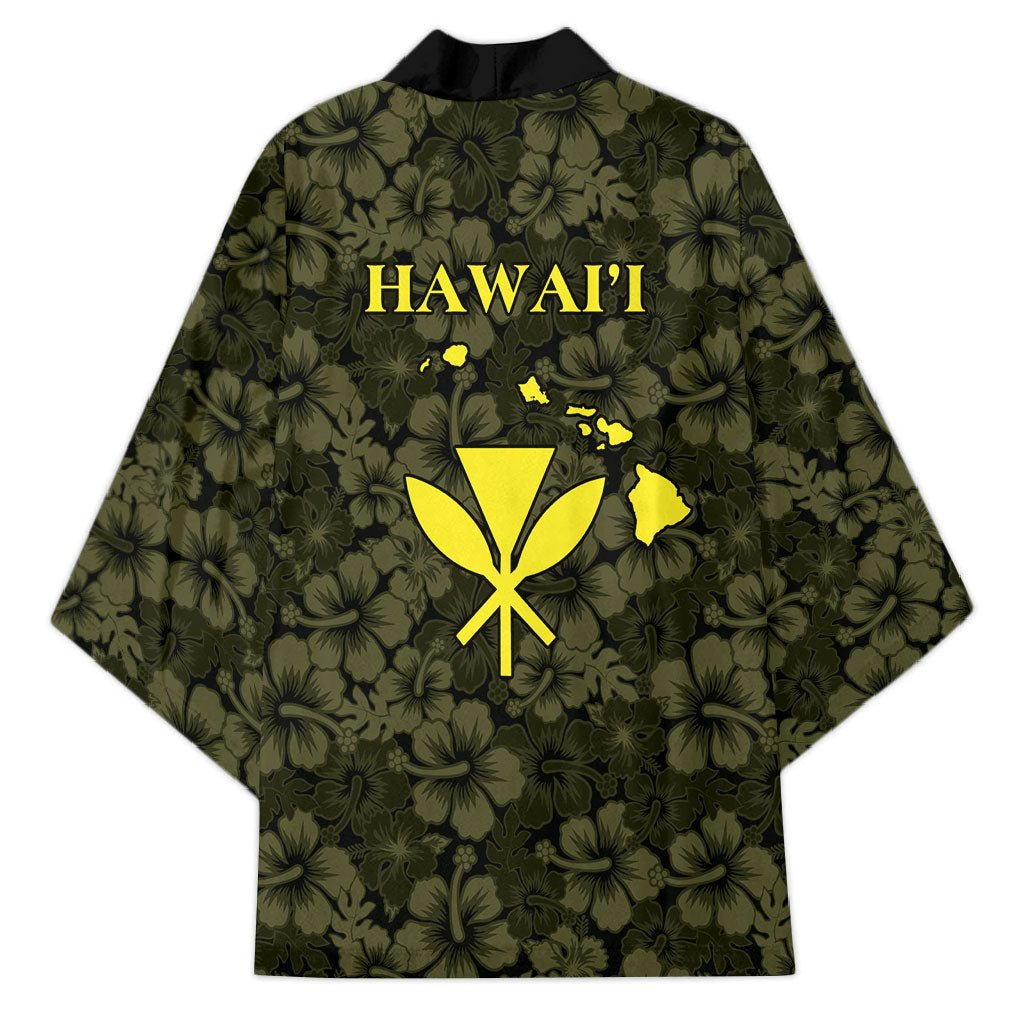 Hawaii Lei Kamehameha Kimono Melemele Seamless Pattern Hibiscus Flower