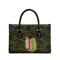 Hawaii Lei Kamehameha Leather Bag Melemele Seamless Pattern Hibiscus Flower