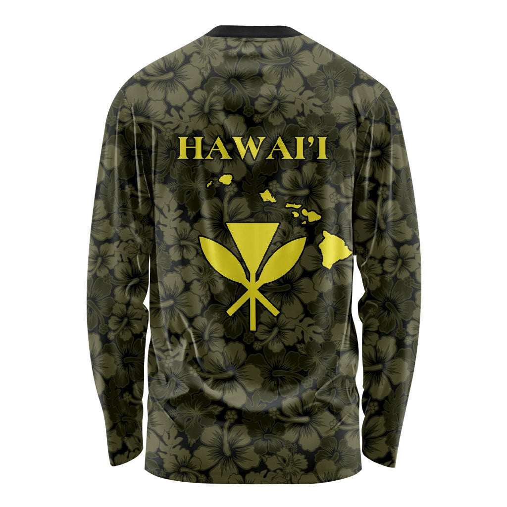 Hawaii Lei Kamehameha Long Sleeve Shirt Melemele Seamless Pattern Hibiscus Flower